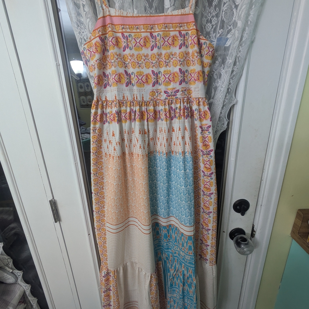 Multicolor Sleeveless Maxi Dress